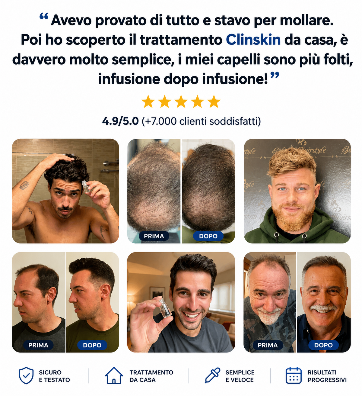 Sistema di micro-infusione per la ricrescita dei capelli di ClinSkin
